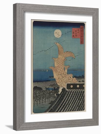 View of Bishu Nagoya-Ando Hiroshige-Framed Premium Giclee Print