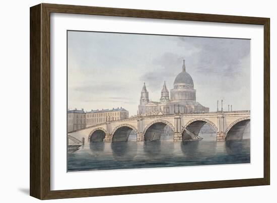 View of Blackfriars Bridge and St Paul's Cathedral, London, 1790-null-Framed Giclee Print