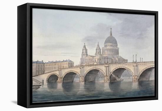 View of Blackfriars Bridge and St Paul's Cathedral, London, 1790-null-Framed Premier Image Canvas