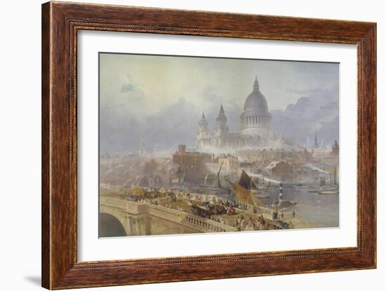 View of Blackfriars Bridge and St Paul's Cathedral, London, 1840-David Roberts-Framed Giclee Print