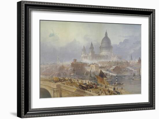 View of Blackfriars Bridge and St Paul's Cathedral, London, 1840-David Roberts-Framed Giclee Print