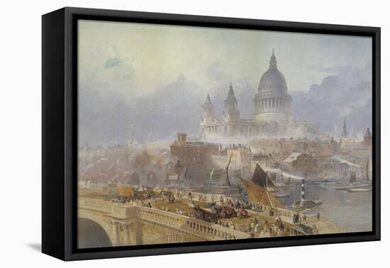 View of Blackfriars Bridge and St Paul's Cathedral, London, 1840-David Roberts-Framed Premier Image Canvas