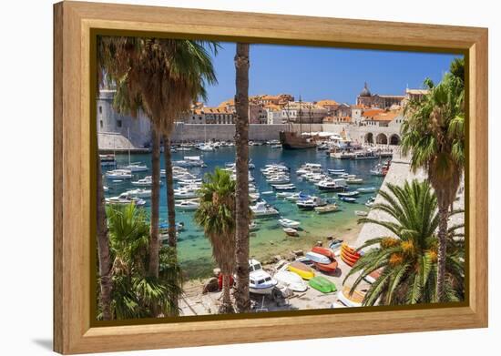 View of boats in Old Port, Dalmatian Coast, Adriatic Sea, Croatia, Eastern Europe.-Tom Haseltine-Framed Premier Image Canvas