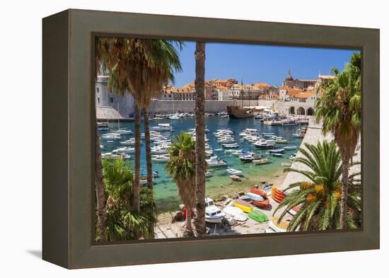 View of boats in Old Port, Dalmatian Coast, Adriatic Sea, Croatia, Eastern Europe.-Tom Haseltine-Framed Premier Image Canvas