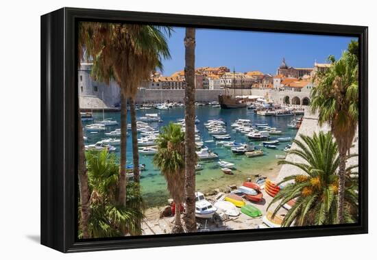 View of boats in Old Port, Dalmatian Coast, Adriatic Sea, Croatia, Eastern Europe.-Tom Haseltine-Framed Premier Image Canvas