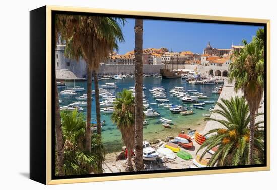 View of boats in Old Port, Dalmatian Coast, Adriatic Sea, Croatia, Eastern Europe.-Tom Haseltine-Framed Premier Image Canvas