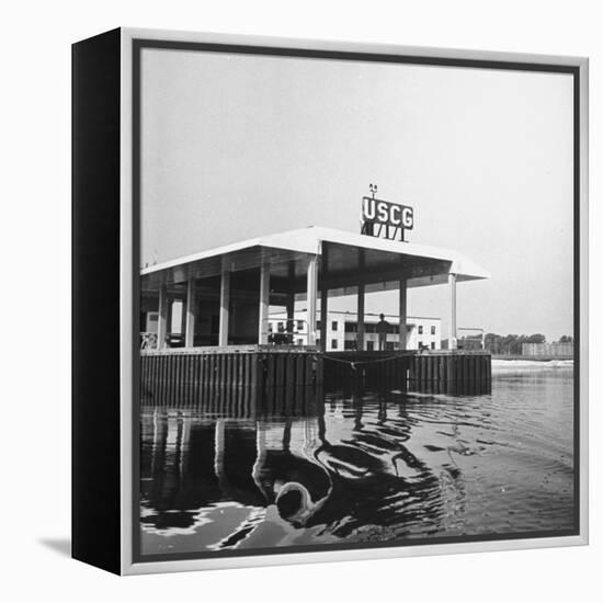 View of Boatslip at a US Coast Guard Air Station-David Scherman-Framed Premier Image Canvas