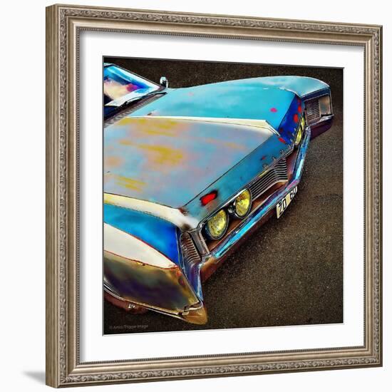 View of Bonnet of 1950's Car-Salvatore Elia-Framed Photographic Print