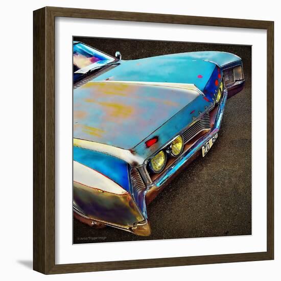 View of Bonnet of 1950's Car-Salvatore Elia-Framed Photographic Print