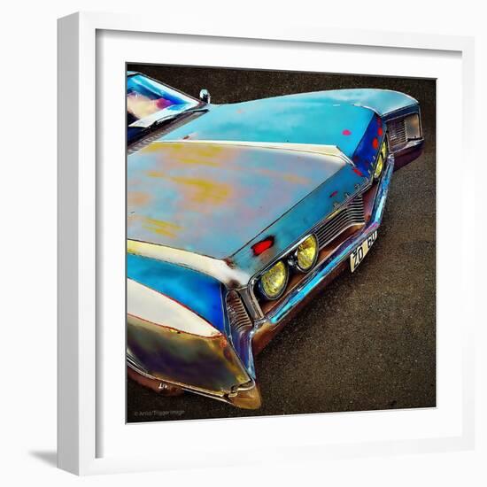 View of Bonnet of 1950's Car-Salvatore Elia-Framed Photographic Print