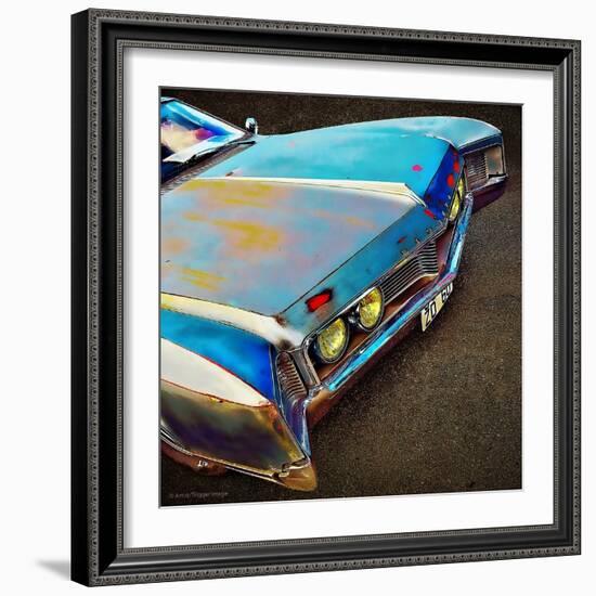 View of Bonnet of 1950's Car-Salvatore Elia-Framed Photographic Print