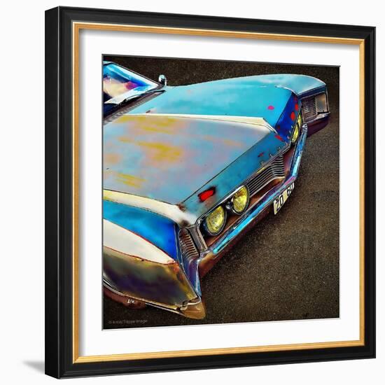 View of Bonnet of 1950's Car-Salvatore Elia-Framed Photographic Print