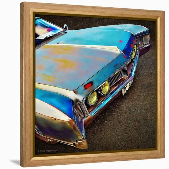 View of Bonnet of 1950's Car-Salvatore Elia-Framed Premier Image Canvas