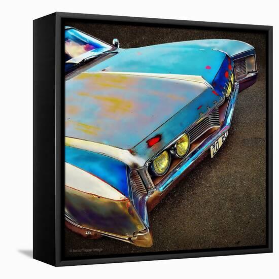 View of Bonnet of 1950's Car-Salvatore Elia-Framed Premier Image Canvas