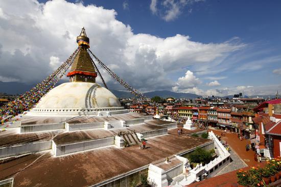 View Of Boudhanath Stupa From One The Many Rooftop Restaurants View Of Boudhanath Stupa From One The Many Rooftop Restaurants Surrounding It Photographic Print By Jill Schneider Art