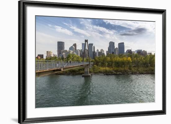 View of Bow River and Downtown from Sunnyside Bank Park, Calgary, Alberta, Canada, North America-Frank Fell-Framed Photographic Print