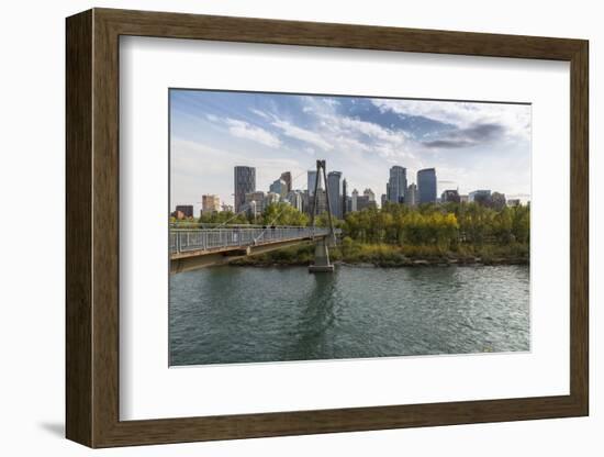 View of Bow River and Downtown from Sunnyside Bank Park, Calgary, Alberta, Canada, North America-Frank Fell-Framed Photographic Print