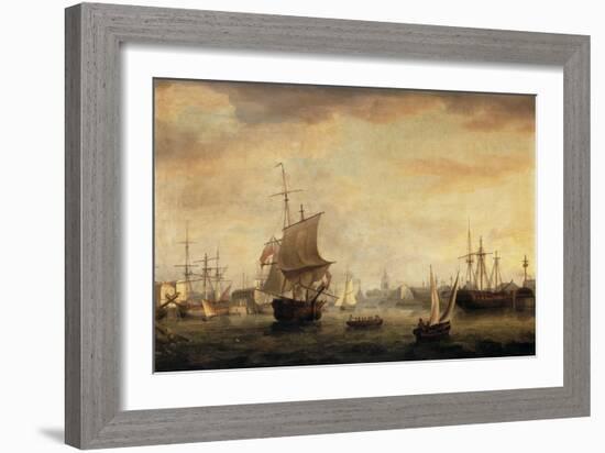 View of Bristol Dock and Quay, 1787-Thomas Whitcombe-Framed Giclee Print