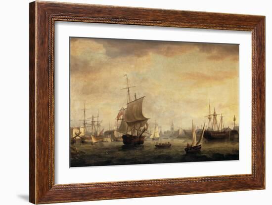 View of Bristol Dock and Quay, 1787-Thomas Whitcombe-Framed Giclee Print