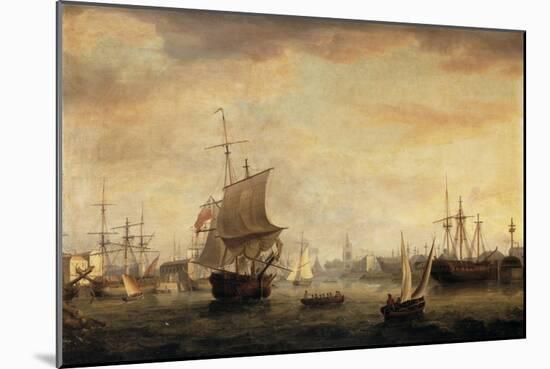 View of Bristol Dock and Quay, 1787-Thomas Whitcombe-Mounted Giclee Print