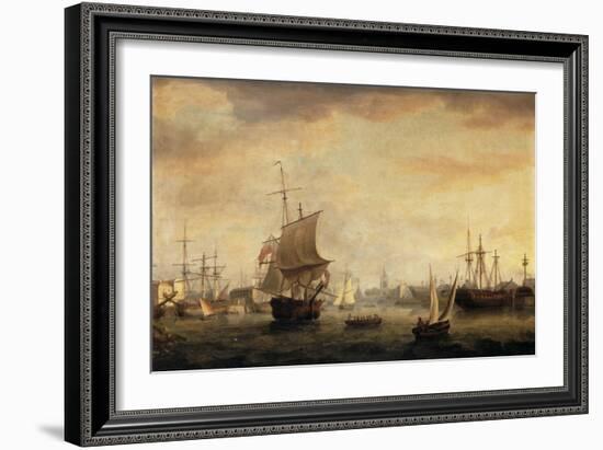 View of Bristol Dock and Quay, 1787-Thomas Whitcombe-Framed Giclee Print