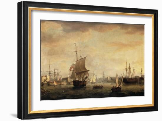 View of Bristol Dock and Quay, 1787-Thomas Whitcombe-Framed Giclee Print