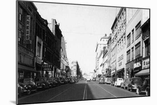 View of Broadway - Tacoma, WA-Lantern Press-Mounted Art Print