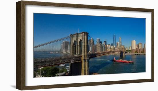 View of Brooklyn Bridge, New York City, New York State, USA-null-Framed Photographic Print