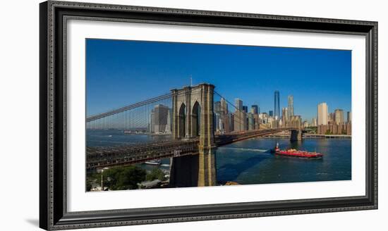 View of Brooklyn Bridge, New York City, New York State, USA-null-Framed Photographic Print