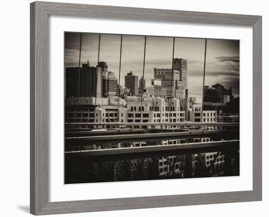 View of Brooklyn Bridge of the Watchtower Building-Philippe Hugonnard-Framed Photographic Print