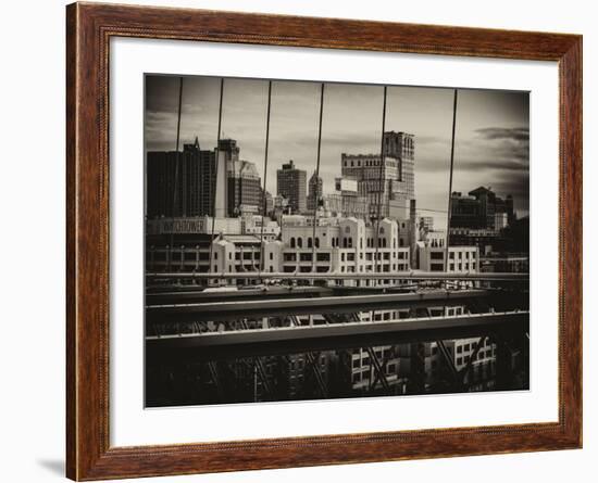 View of Brooklyn Bridge of the Watchtower Building-Philippe Hugonnard-Framed Photographic Print