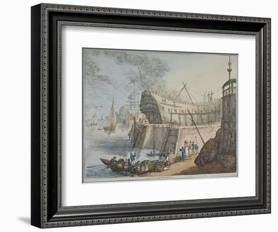 View of Brunswick Dock, 1806-Thomas Rowlandson-Framed Giclee Print