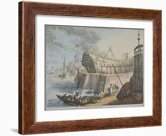 View of Brunswick Dock, 1806-Thomas Rowlandson-Framed Giclee Print