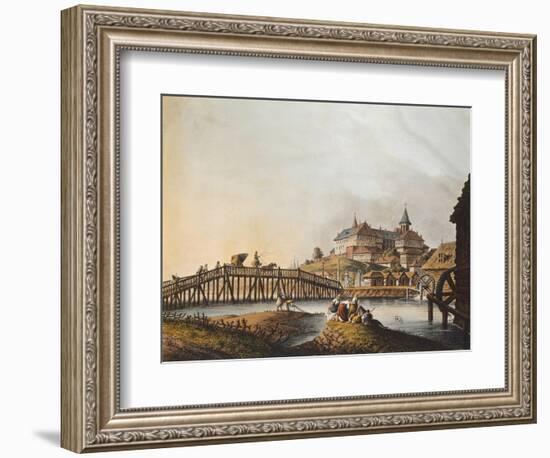 View of Bucarest Palace, 1810, Romania 19th Century Print-null-Framed Giclee Print