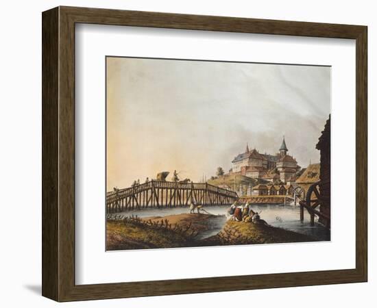 View of Bucarest Palace, 1810, Romania 19th Century Print-null-Framed Giclee Print