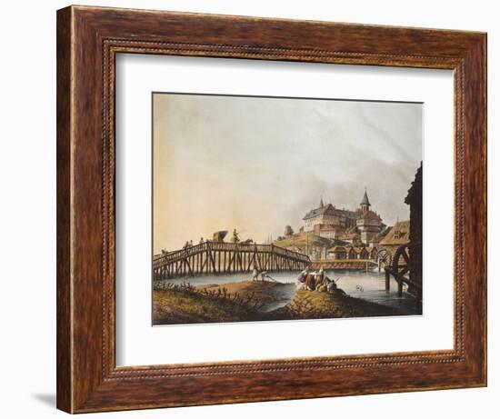 View of Bucarest Palace, 1810, Romania 19th Century Print-null-Framed Giclee Print