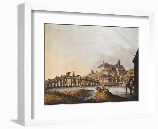 View of Bucarest Palace, 1810, Romania 19th Century Print-null-Framed Giclee Print