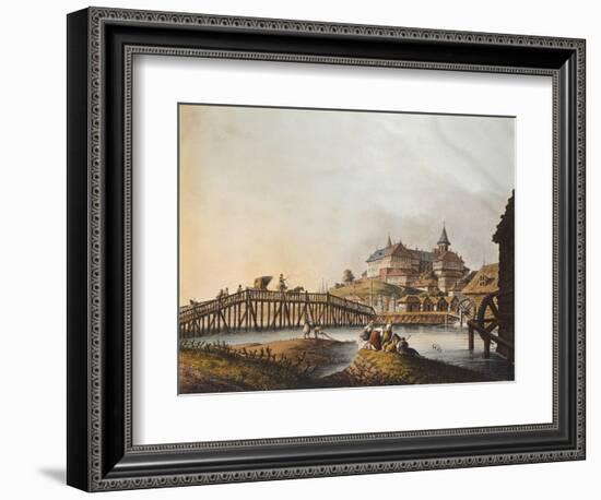 View of Bucarest Palace, 1810, Romania 19th Century Print-null-Framed Giclee Print