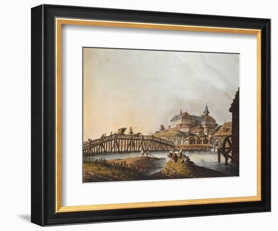 View of Bucarest Palace, 1810, Romania 19th Century Print-null-Framed Giclee Print