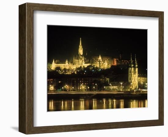 View of Budapest, Hungary at Night-Ron Rocz-Framed Photographic Print