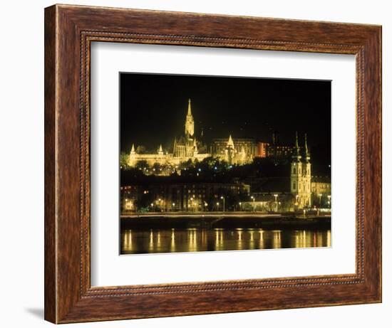 View of Budapest, Hungary at Night-Ron Rocz-Framed Photographic Print