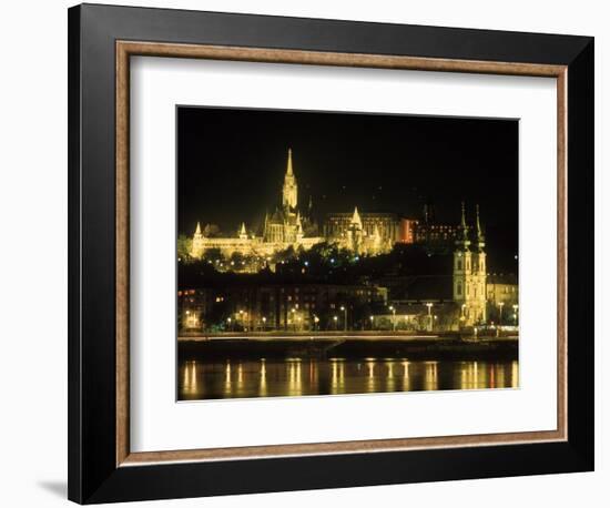 View of Budapest, Hungary at Night-Ron Rocz-Framed Photographic Print