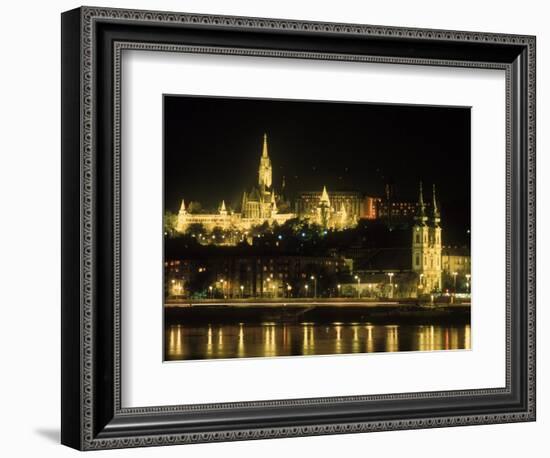 View of Budapest, Hungary at Night-Ron Rocz-Framed Photographic Print