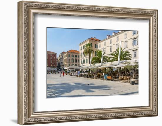 View of buildings and cafes on the Promenade, Split, Dalmatian Coast, Croatia-Frank Fell-Framed Photographic Print