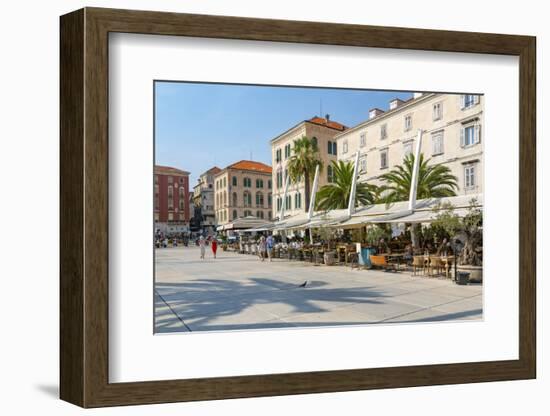 View of buildings and cafes on the Promenade, Split, Dalmatian Coast, Croatia-Frank Fell-Framed Photographic Print