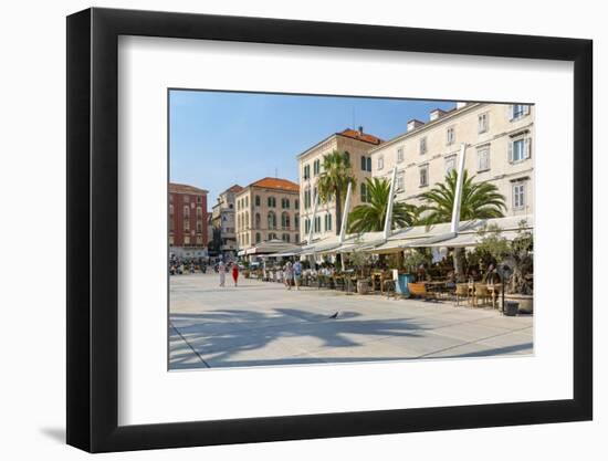 View of buildings and cafes on the Promenade, Split, Dalmatian Coast, Croatia-Frank Fell-Framed Photographic Print