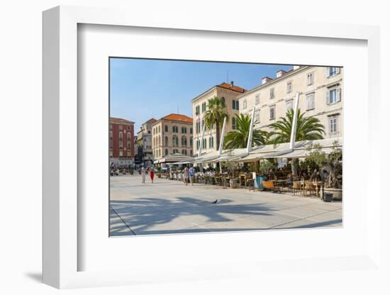 View of buildings and cafes on the Promenade, Split, Dalmatian Coast, Croatia-Frank Fell-Framed Photographic Print