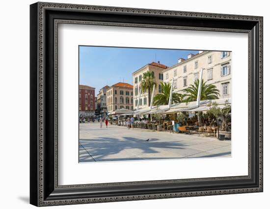 View of buildings and cafes on the Promenade, Split, Dalmatian Coast, Croatia-Frank Fell-Framed Photographic Print