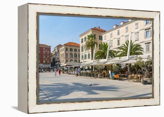 View of buildings and cafes on the Promenade, Split, Dalmatian Coast, Croatia-Frank Fell-Framed Premier Image Canvas