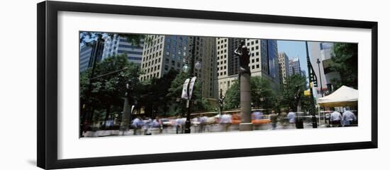 View of Buildings in a City, Trade and Tryon Streets, Charlotte, North Carolina, USA-null-Framed Photographic Print